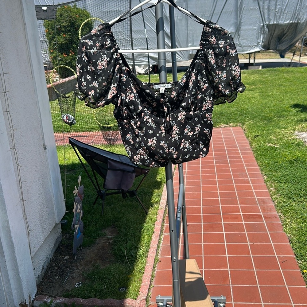 Floral Black Women's Top